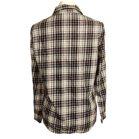 Victorias Secret Flannel Shirt Women S/P Plaid Button Up Lounge Cozy Soft Floral - Picture 10 of 10